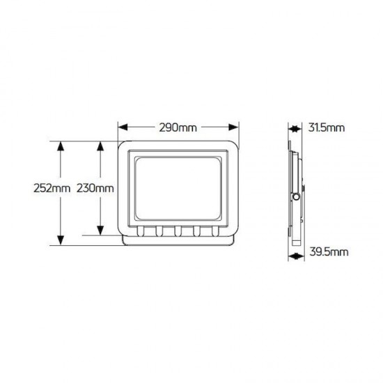 Προβολέας LED 100W 3000K 8000lm IP65 λευκός - LPRW100W