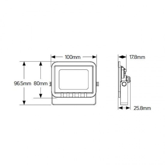 Προβολέας LED 10W 3000K 850lm IP65 λευκός - LPRW10W3