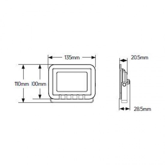 Προβολέας LED 20W 3000K 1700lm IP65 λευκός - LPRW20W3