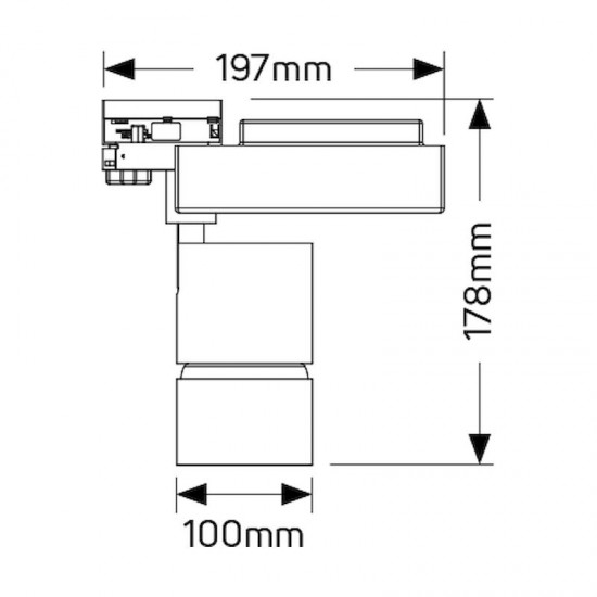 Φωτιστικό ράγας LED 15W 2700K 1050lm 40° λευκό - LTR6029-40W