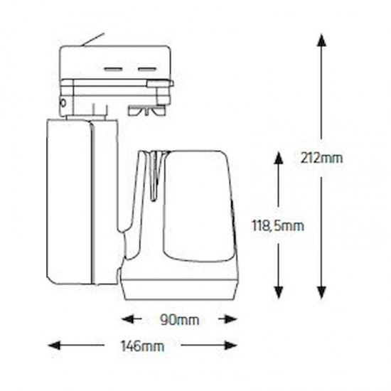 Φωτιστικό ράγας LED 25W 4000K 2520lm 24° μαύρο - LTRC252524B