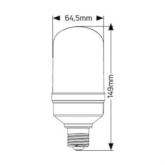 Λάμπα LED Tubular 15W E27 2700K 1500lm Pf>0.9 IP65 - LTUW