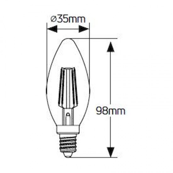 Λάμπα LED Vintage C35 4W E14 2000Κ 320lm - LVC14