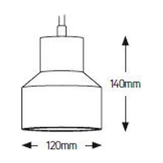 Φωτιστικό Cement E27 120x140 καλώδιο 2.5m γκρί - PC6640G