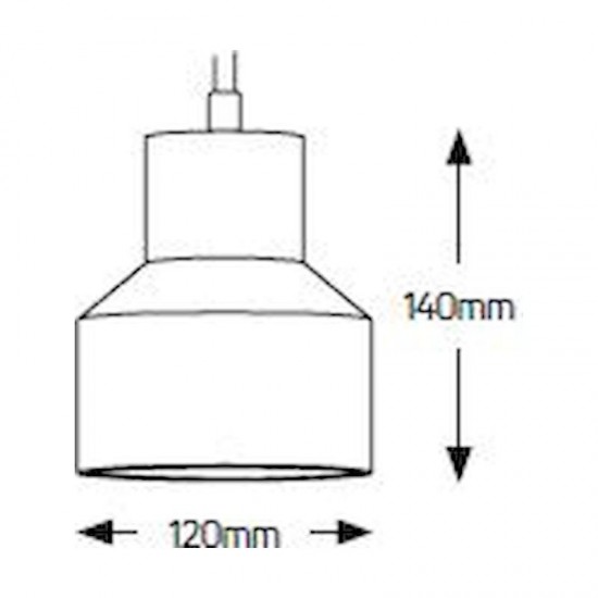 Φωτιστικό Cement E27 120x140 καλώδιο 2.5m λευκό - PC6640W
