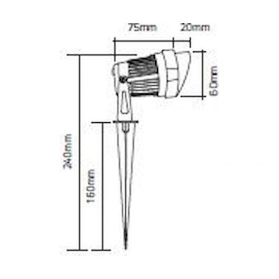 Φωτιστικό LED κήπου με καρφί 5W μπλέ IP65 - SPK60B