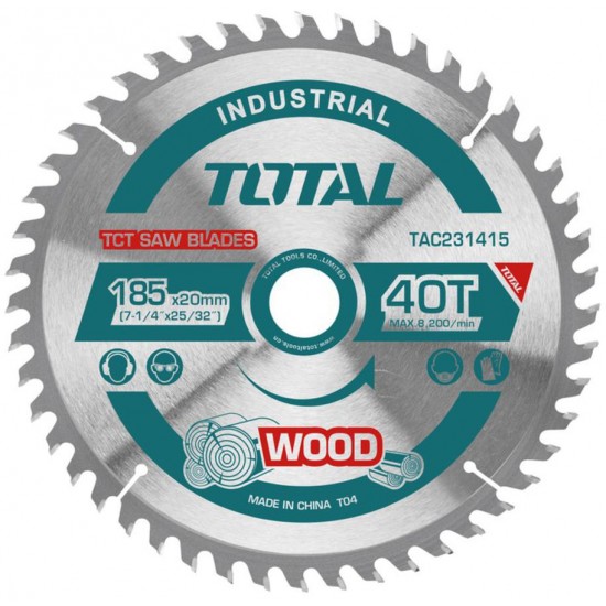 TOTAL ΑΝΤΑΛΛΑΚΤΙΚΟΣ ΔΙΣΚΟΣ Φ-185Χ20-16mm 40T ΓΙΑ TS11418526 / TS1161856 / TSLI1851 (TAC231415)