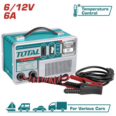 TOTAL ΦΟΡΤΙΣΤΗΣ ΜΠΑΤΑΡΙΩΝ 6/12V / 6A / 40-90Ah (TBC1501)