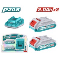 TOTAL ΕΠΑΓΓ. ΣΕΤ 2τεμ ΜΠΑΤ. TFBLI2001 Li-ion 20V/2Ah + 1τεμ ΦΟΡΤΙΣΤΗΣ TFCLI2001 (TFBCPK1222E)
