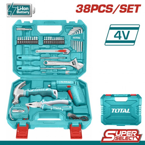 TOTAL ΣΕΤ ΚΑΤΣΑΒΙΔΙ ΜΠΑΤ. Li-ion 4V 38ΤΕΜ (THKTHP10386)
