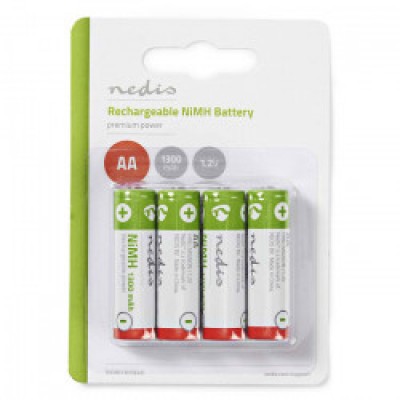 NEDIS ΕΠΑΝΑΦΟΡΤΙΖΟΜΕΝΕΣ ΜΠΑΤΑΡΙΕΣ  ΑA 1300mAh BANM13HR64B 1.2V (4TMX)