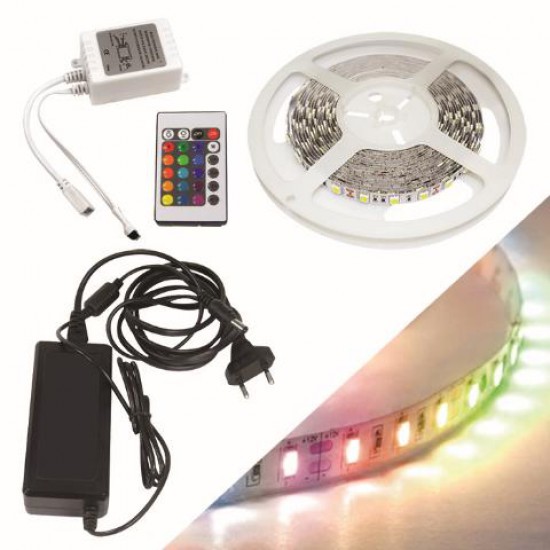 ΤΑΙΝΙΑ LED ΣΕΤ  5Μ 14,4W/m IP65 RGB ME ΤΡΟΦΟΔΟΤΙΚΟ&ΚΟΝΤΡΟΛΕΡ 