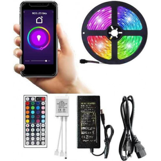 ΤΑΙΝΙΑ LED ΣΕΤ WIFI RGB 12V & ΤΗΛΕΧΕΙΡΙΣΤΗΡΙΟ 5m