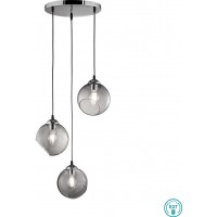 Φωτιστικό κρεμαστό  3xE27 χρώμιο/φιμέ γυαλί  CLOONEY TRIO LIGHTING