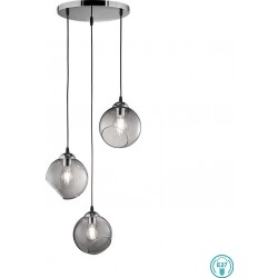 Φωτιστικό κρεμαστό  3xE27 χρώμιο/φιμέ γυαλί  CLOONEY TRIO LIGHTING