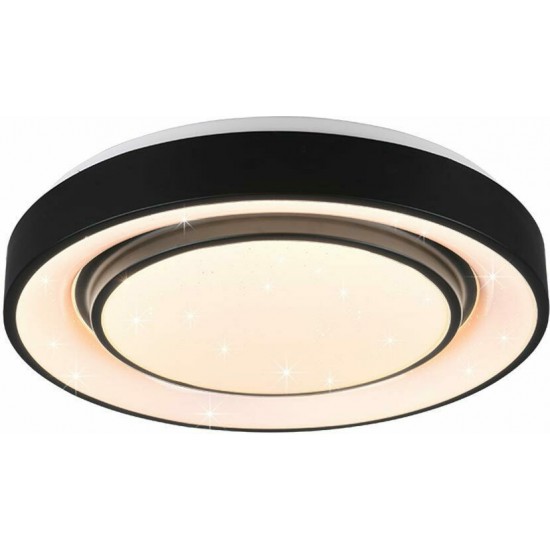 Φωτιστικό Οροφής Φ38cm μαύρο SMD LED 18W 3000-5000K 1500lm  MONA