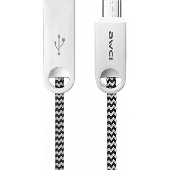 Καλώδιο γρήγορης φόρτισης & συγχρονισμού  micro USB 1m AWEI