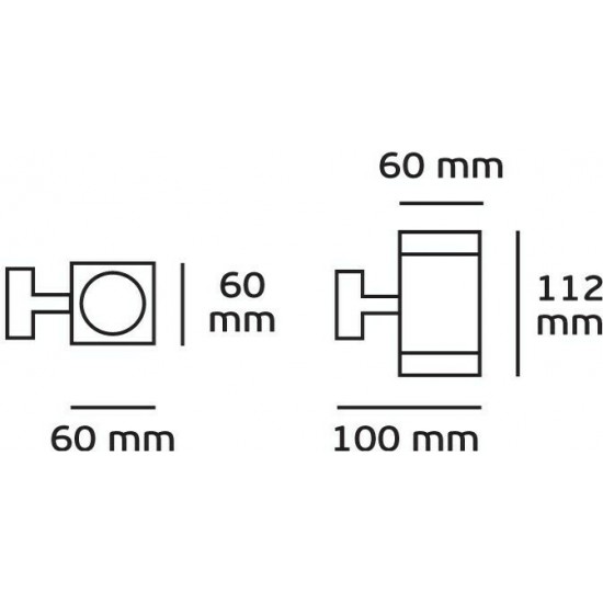 Φωτιστικό Αλουμινίου Τοίχου IP54 GU10 60x108mm Ανθρακί VK/01067/AN