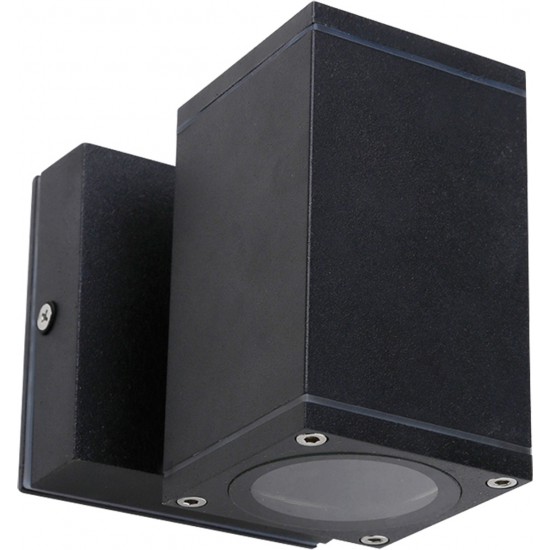 Φωτιστικό Αλουμινίου Τοίχου IP54 GU10 60x108mm Μαύρο VK/1067/B