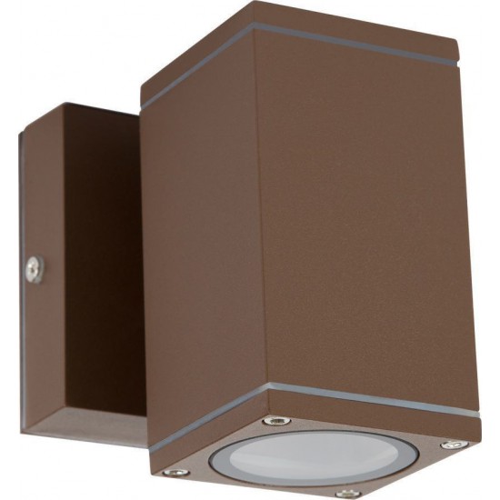 Φωτιστικό Αλουμινίου Τοίχου IP54 GU10 60x108mm Καφέ VK/01067/BR