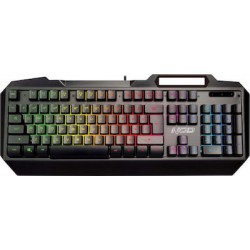 Ενσύρματο gaming πληκτρολόγιο, με RGB LED   μαύρο χρώμα και ενσωματωμένη βάση στήριξης για το smartphone NOD METAL STEALTH