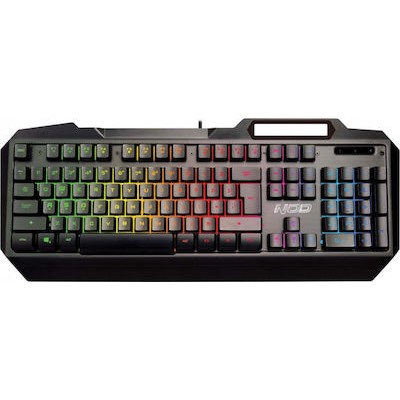 Ενσύρματο gaming πληκτρολόγιο, με RGB LED   μαύρο χρώμα και ενσωματωμένη βάση στήριξης για το smartphone NOD METAL STEALTH