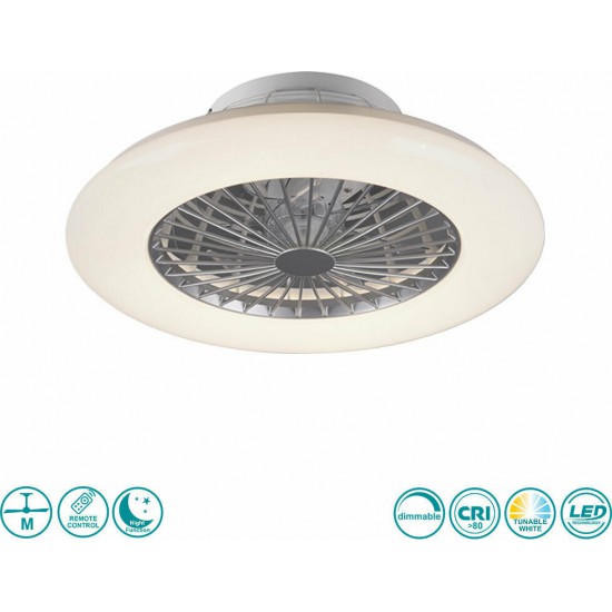 Φωτιστικό οροφής -Ανεμιστήρας led 30w 2200lm Φ50cm STRALSUND
