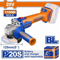 WADFOW ΓΩΝΙΑΚΟΣ ΤΡΟΧΟΣ 125mm ΜΠΑΤ. Li-ion 20V ΧΩΡΙΣ ΜΠΑΤΑΡΙΑ & ΦΟΡΤΙΣΤΗ (WLAPB530)