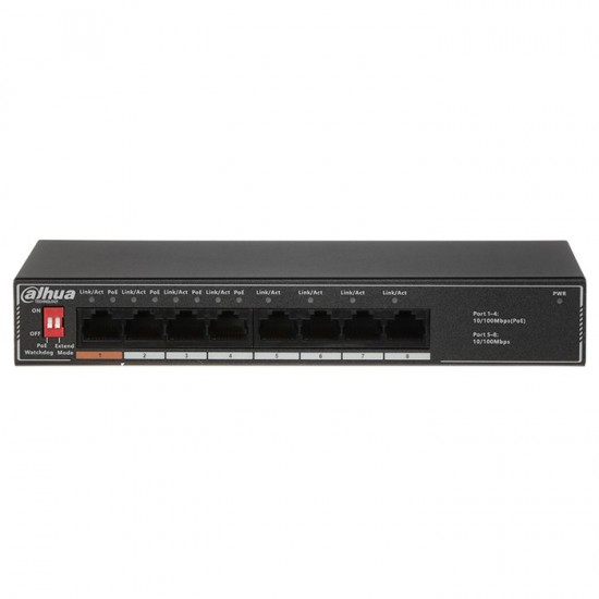 8-Port Unmanaged Ethernet Switch 10/100, με 4 θύρες PoE