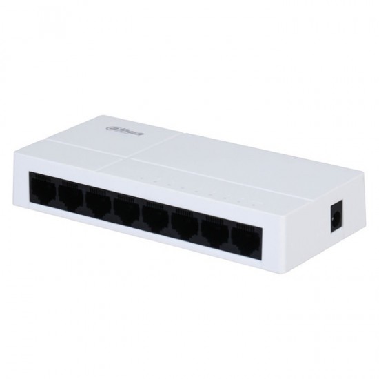 8-Port Unmanaged Gigabit Switch 10/100/1000, σε λευκό χρώμα.
