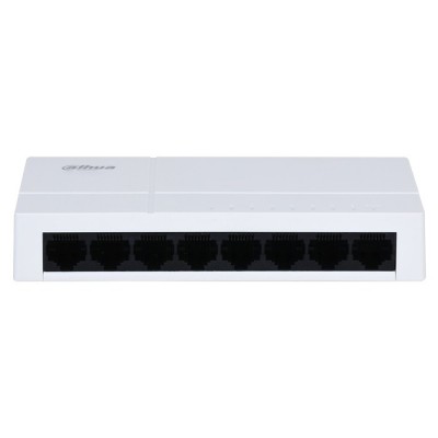 8-Port Unmanaged Gigabit Switch 10/100/1000, σε λευκό χρώμα.