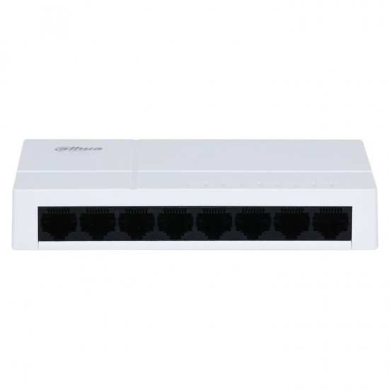 8-Port Unmanaged Gigabit Switch 10/100/1000, σε λευκό χρώμα.