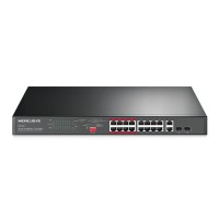16-Port PoE+ 10/100Mbps + 2-Port gigabit rackmount switch