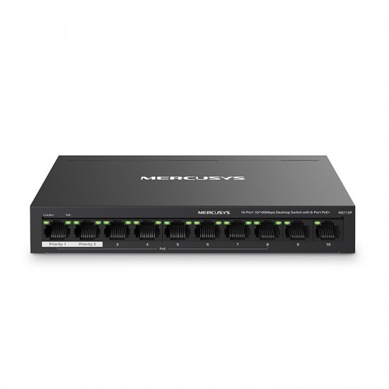 10-Port 10/100Mbps desktop switch με 8 θύρες PoE+