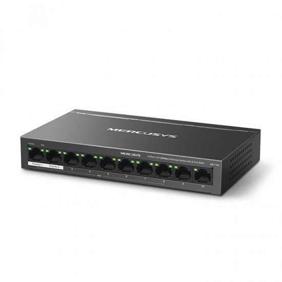 10-Port 10/100Mbps desktop switch με 8 θύρες PoE+
