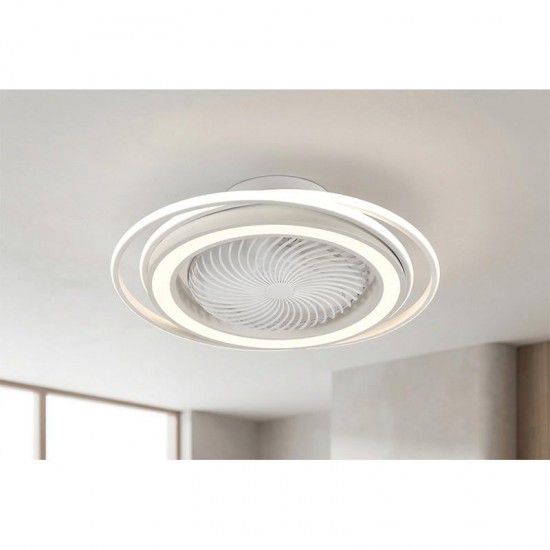 ΑΝΕΜΙΣΤΗΡΑΣ”IBIZA” ΛΕΥΚΟΣ 12″ 25W DC (ΠΛΑΙΣΙΟ Φ60)+REMOTE+BLUETOOTH+88W LED 3 CCT DIM