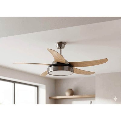 ΑΝΕΜΙΣΤΗΡΑΣ ΟΡΟΦΗΣ “NICKY” ΝΙΚΕΛ 52″ 35W DC REMOTE + 35W LED LIGHT 3 CCT