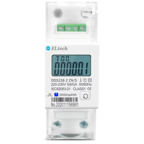 ΜΕΤΡ. ΕΝΕΡΓ. ΨΗΦ. 1Φ 65Α 240V DDS238-2ZN/S