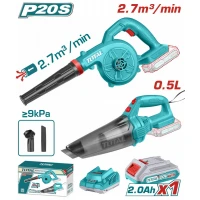 TOTAL ΣΕΤ ΦΥΣΗΤΗΡΑΣ + ΣΚΟΥΠΑΚΙ ΜΠΑΤ. Li-ion 20V / 2Ah / 1 ΜΠΑΤ (TOSLI240998E)