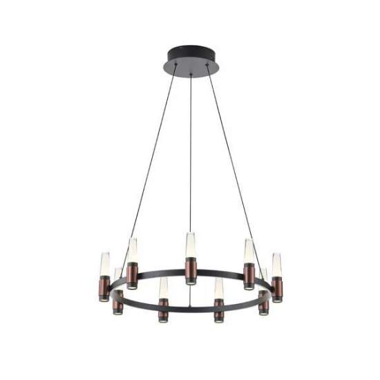 ΦΩΤΙΣΤΙΚΟ ΚΡΕΜΑΣΤΟ ΑΛΟΥΜΙΝΙΟ LED 43W 3000K 4300Lm Φ630XΗ1500mm ΜΑΥΡΟ-ΚΑΦΕ  ARTE ILLUMINA VELAS