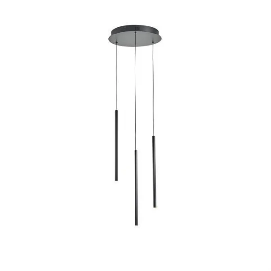 ΦΩΤΙΣΤΙΚΟ ΚΡΕΜΑΣΤΟ ΑΛΟΥΜΙΝΙΟ LED 6W 3000K 600Lm Φ300X1500mm ΜΑΥΡΟ ARTE ILLUMINA CASCADE