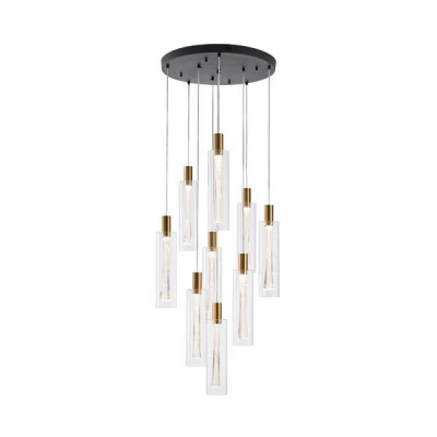 ΦΩΤΙΣΤΙΚΟ ΚΡΕΜΑΣΤΟ ΓΥΑΛΙ 9ΦΩΤΟ 60W 3000K 7200Lm Φ300mm ARTE ILLUMINA VIAL