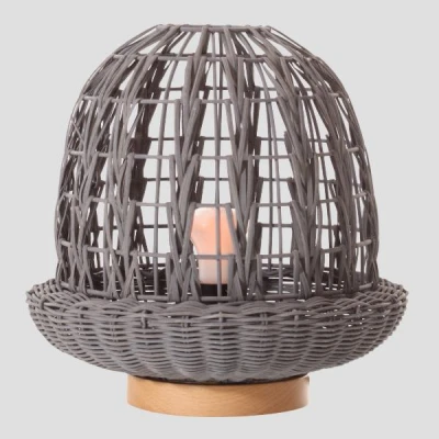 ΠΟΡΤΑΤΙΦ E27 ΒΑΣΗ ΞΥΛΟ&RATTAN Φ29X30 ΓΚΡΙ ARTE ILLUMINA