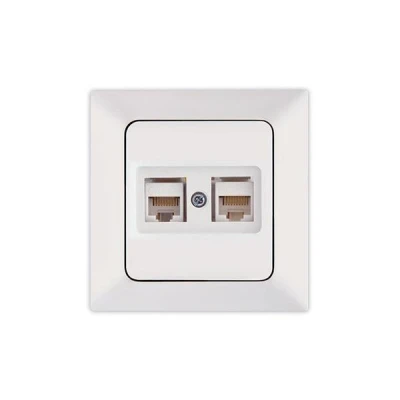 ΠΡΙΖΑ DATA CAT 6 RJ 45 ΔΙΠΛΗ ΛΕΥΚΗ