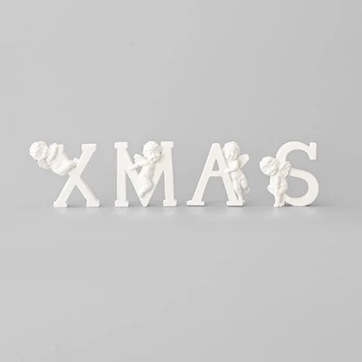 ΔΙΑΚΟΣΜΗΤΙΚΟ XMAS ΜΕ ΑΓΓΕΛΑΚΙΑ, ΛΕΥΚΟ, 8,3x8,5cm, 7,7x7,9cm, 8,1x7,8cm, 7,1x8cm