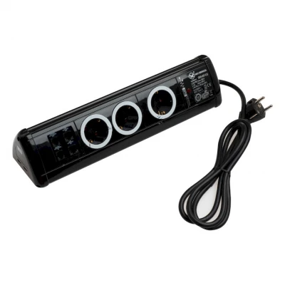 Πολύπριζο 3 θέσεων 2 USB 1 RJ45 1 RJ11 - GES-057-C/3