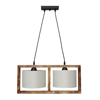 HKF-01 2L WOOD ΛΕΥΚΟ/ΚΡΕΜ-ΚΑΜΕΝΟ ΚΡΕΜΑΣΤΟ ΦΩΤΙΣΤΙΚΟ 2ΧΕ27 ΞΥΛΟ-ΑΜΠΑΖΟΥΡ