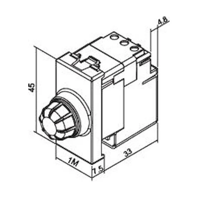 Προγραμματιζόμενος ρεοστάτης 40-400W-VA με περιστροφικό κομβίο ελέγχου και πιεζοδιακόπτη 1 θέσης  Ιβ - 760212S