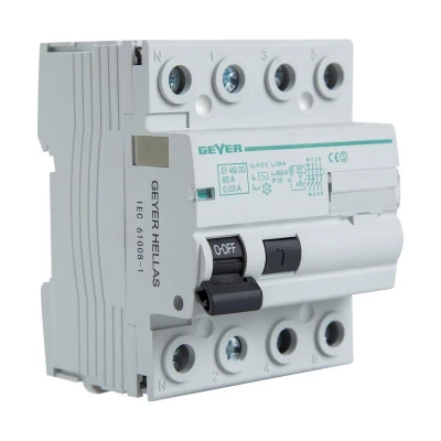 Ρελέ διαφυγής 4P 80A 30mA AC - EF480DG
