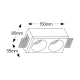 Γύψινο τετράγωνο spot 2xGU10 150x80 - FG15080R